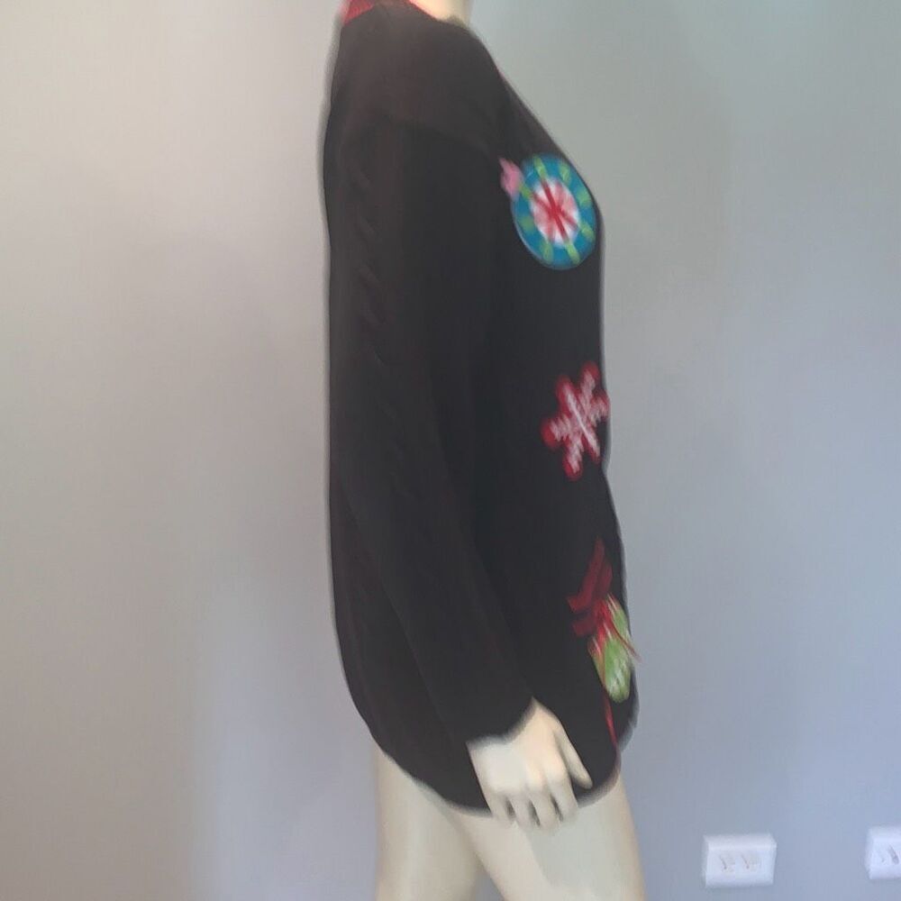 Vintage Jantzen Christmas Santa‎ Holiday Button Down Cardigan Sweater Size XL - Picture 10 of 15